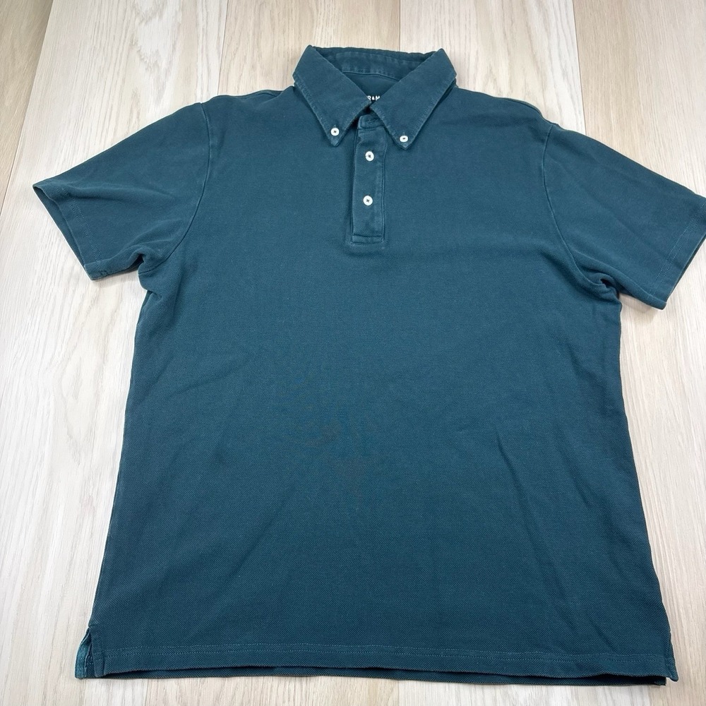 Spier & Mackay Pique Polo Shirt Short Sleeve Premium Cotton Green Men Large Slim
